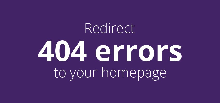 Redirect 404 errors to your homepage display photo